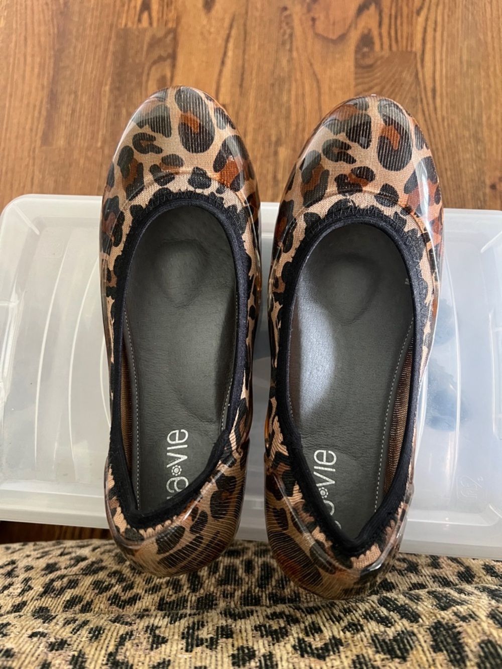 Javie Leopard Print Women’s Ballet Flats - Brown/Black